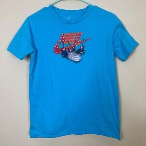 The Nike Tee Kids XL Blue Teal Bumper Car Graphic Shirt Unisex